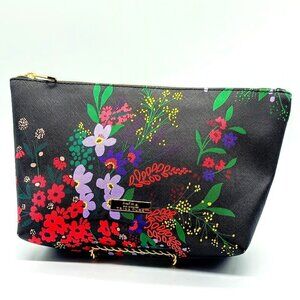 Trina Turk Black Floral Cosmetic Case